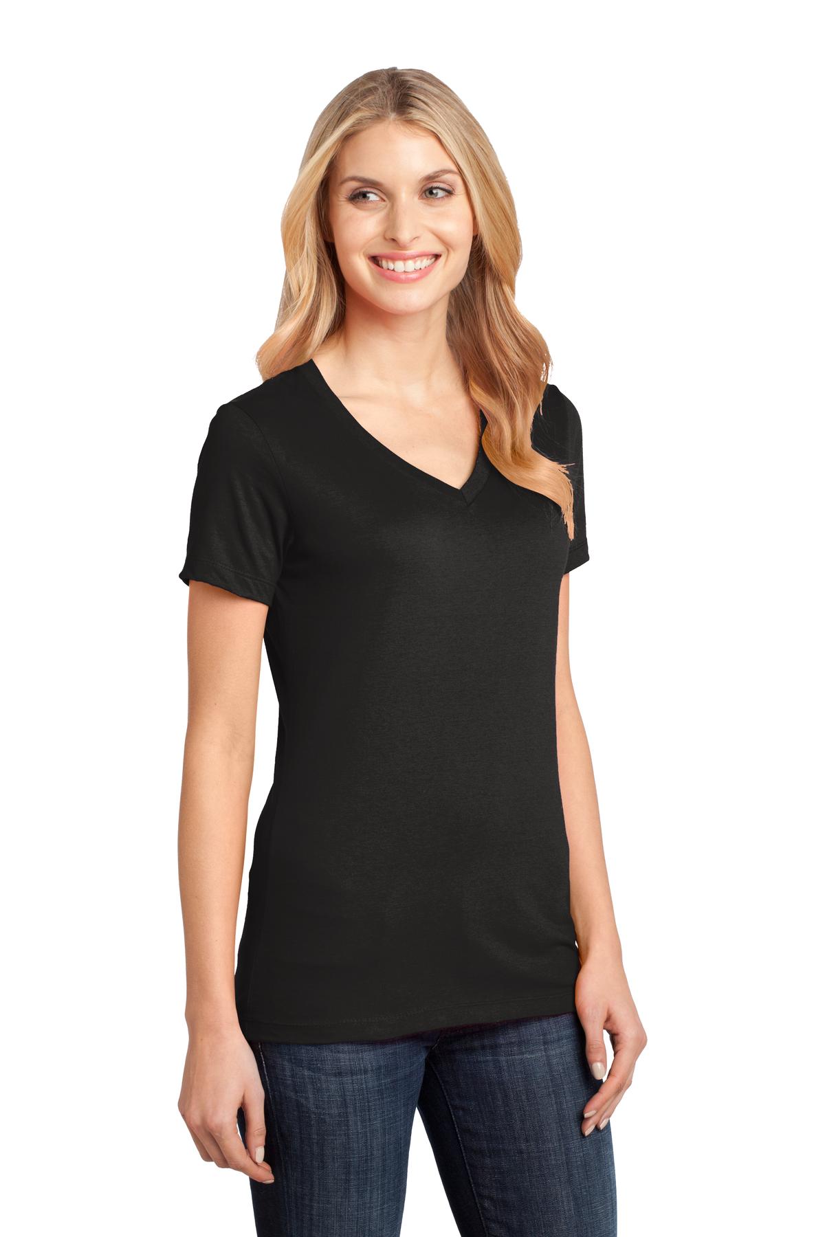 Jet Black District - Women's Perfect Weight V-Neck Tee. DM1170L