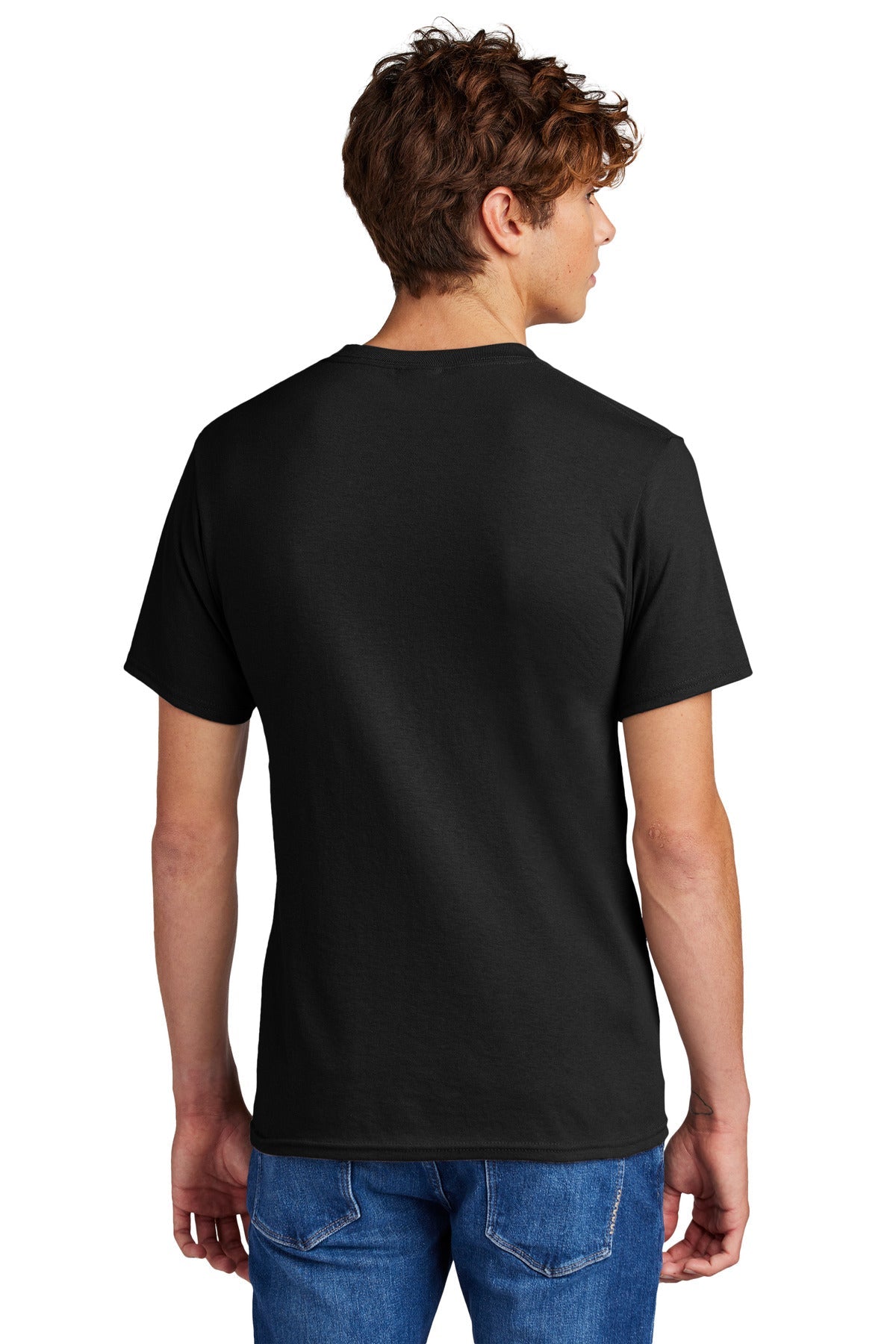 Jet Black Port & Co Core Blend Tee. PC55