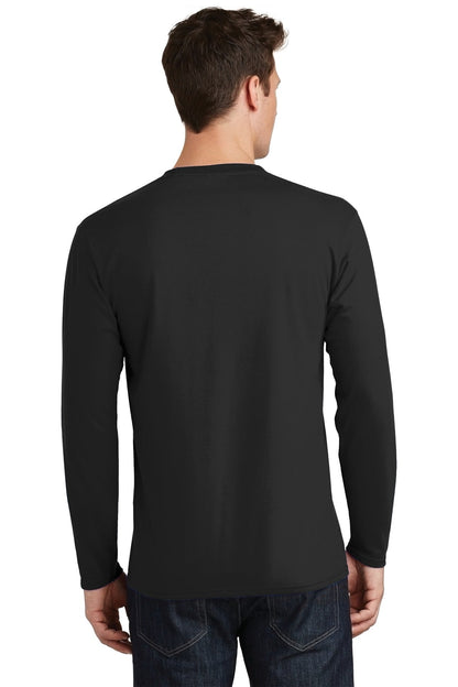 Jet Black Port & Co Long Sleeve Fan Favorite Tee. PC450LS