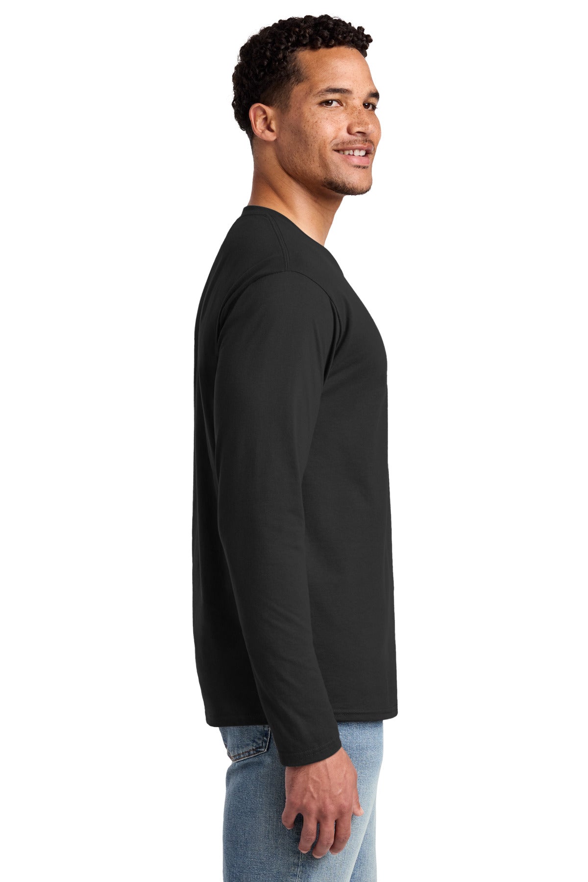 Jet Black Port & Co Long Sleeve Fan Favorite Tee. PC450LS