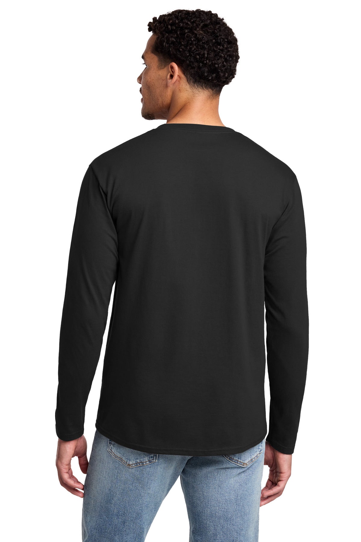 Jet Black Port & Co Long Sleeve Fan Favorite Tee. PC450LS