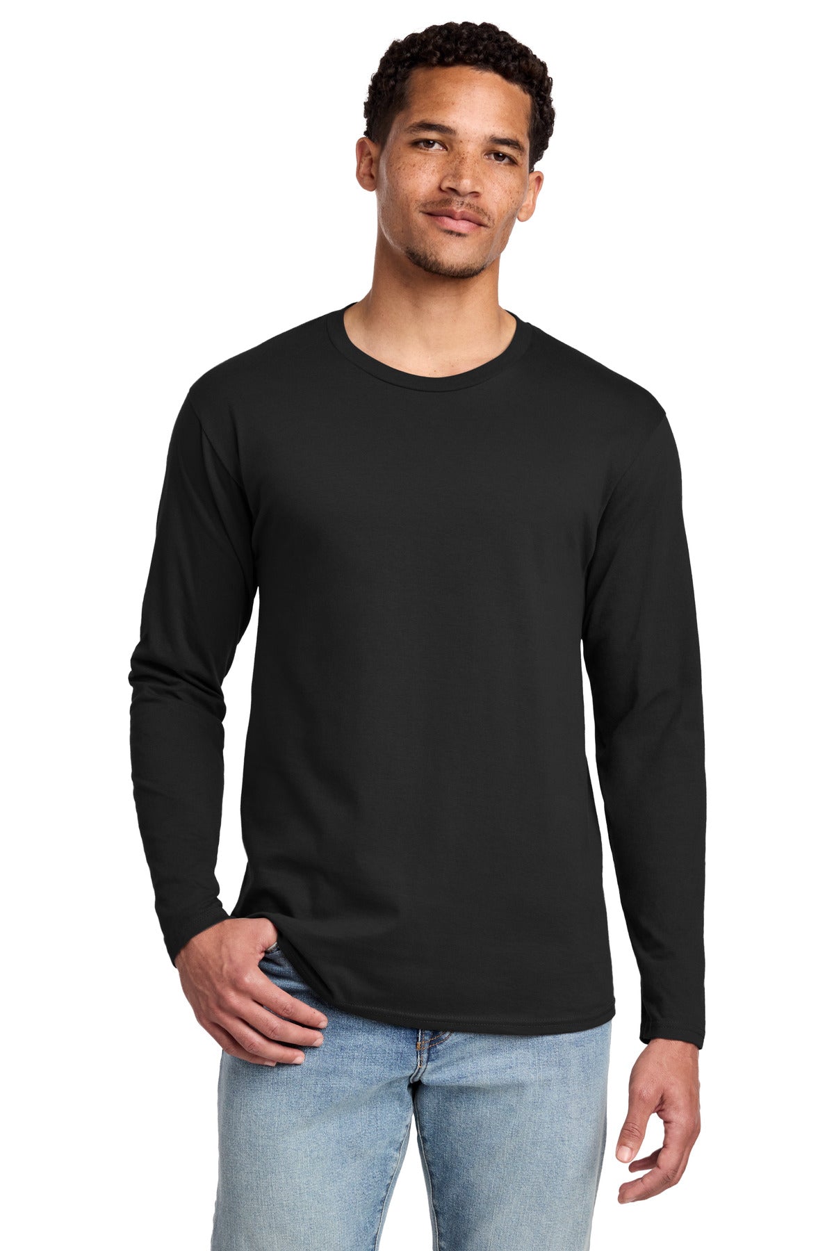 Jet Black Port & Co Long Sleeve Fan Favorite Tee. PC450LS