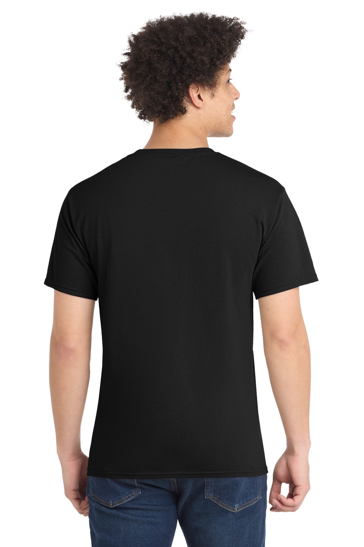 Jet Black Port & Co Tall Core Blend Tee. PC55T