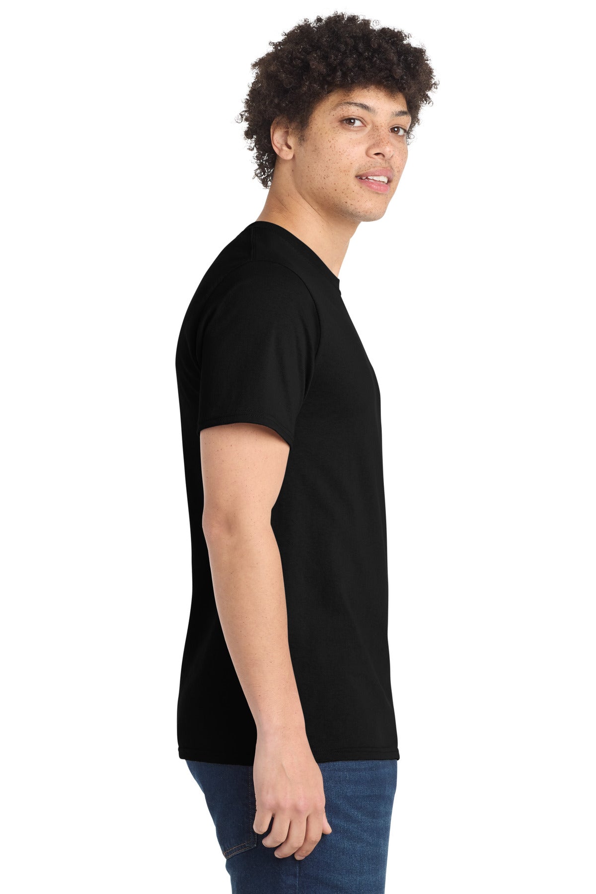 Jet Black Port & Co Tall Essential Tee. PC61T