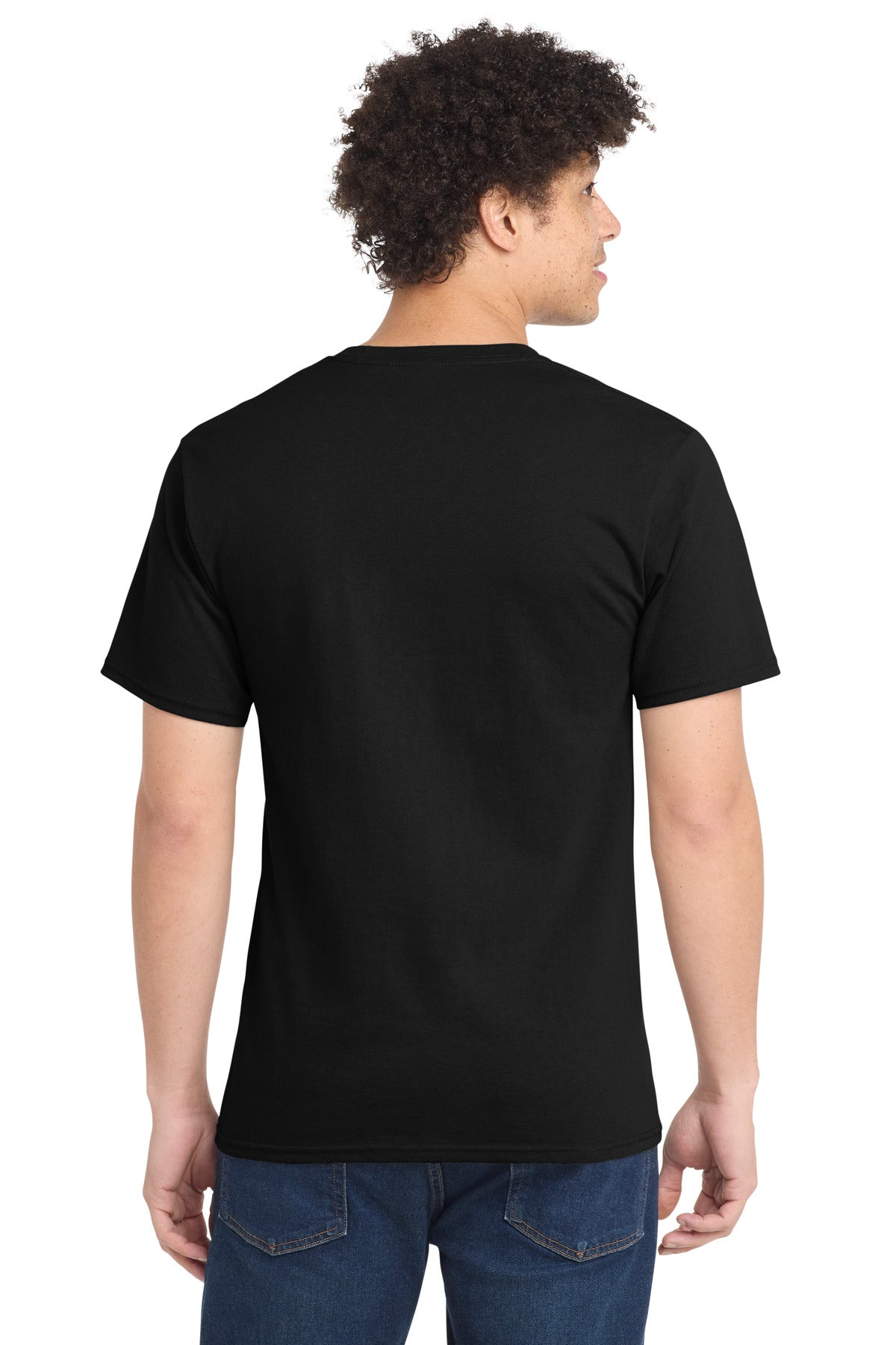 Jet Black Port & Co Tall Essential Tee. PC61T
