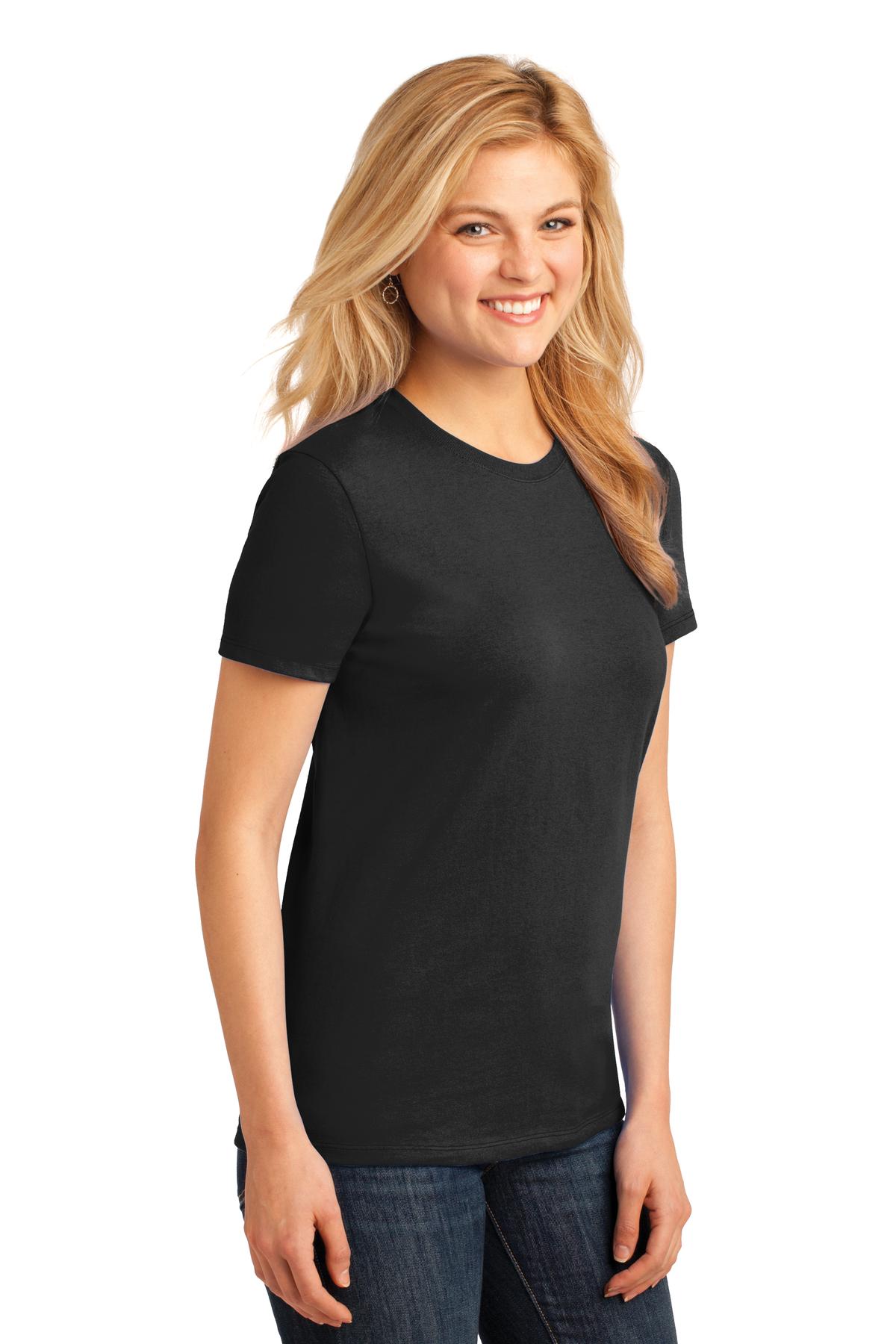 Jet Black Port & Co Women's Core Cotton Tee. LPC54