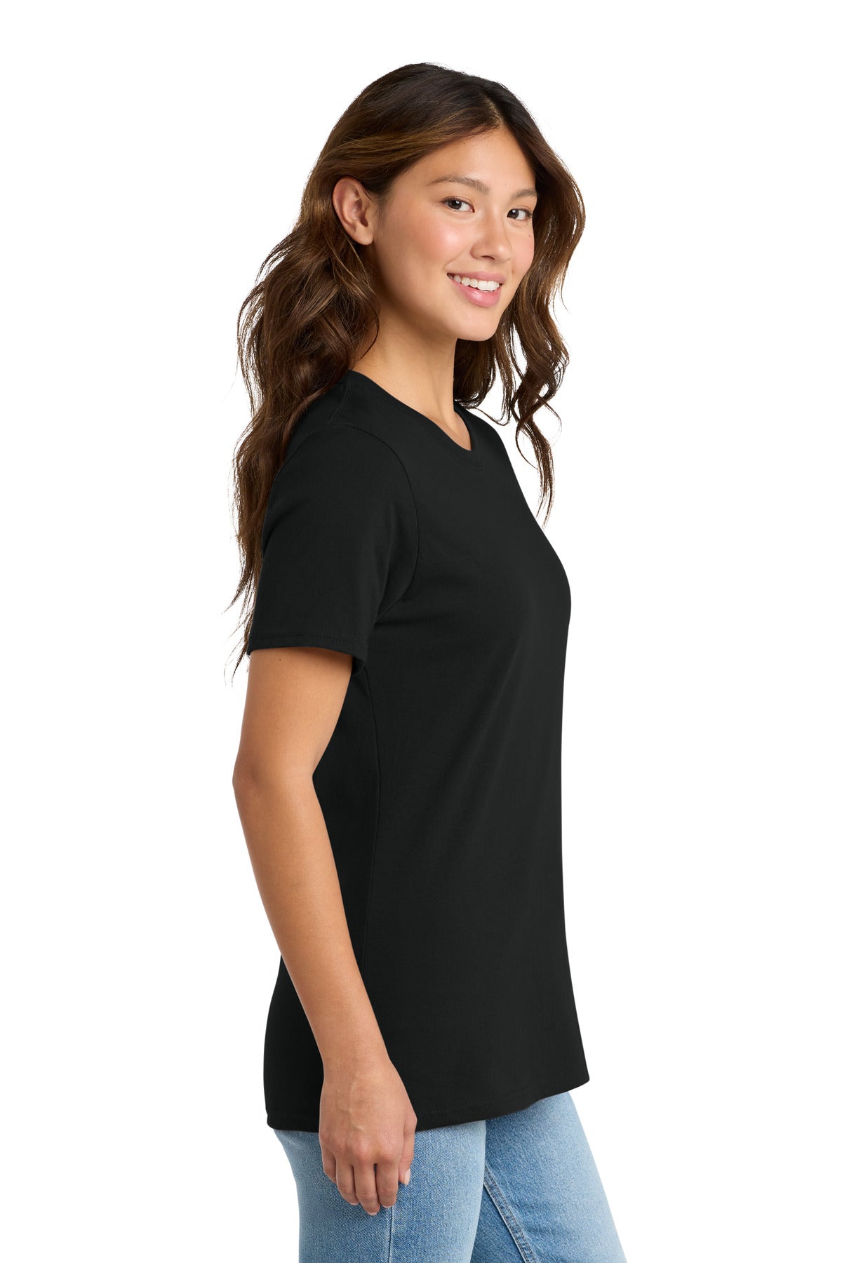 Jet Black Port & Co Women's Core Cotton Tee. LPC54