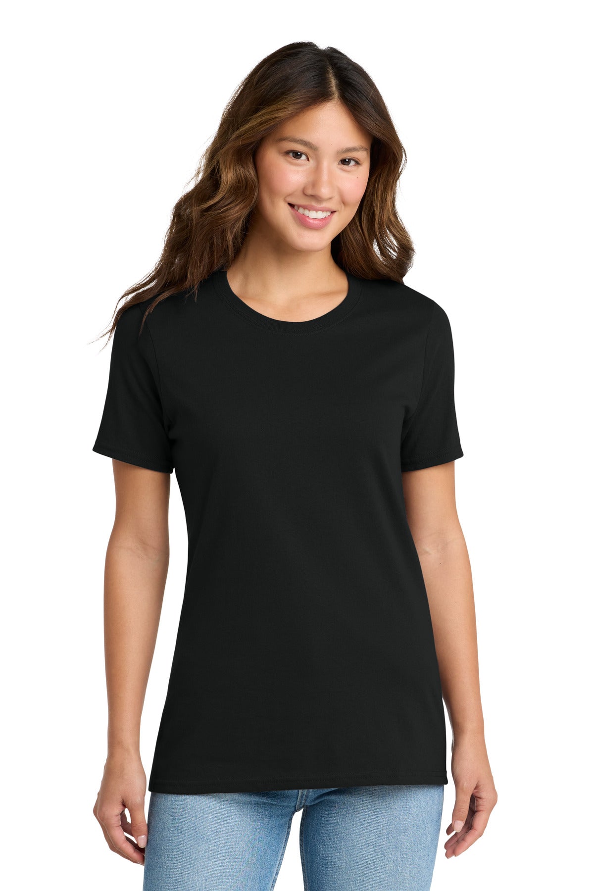 Jet Black Port & Co Women's Core Cotton Tee. LPC54