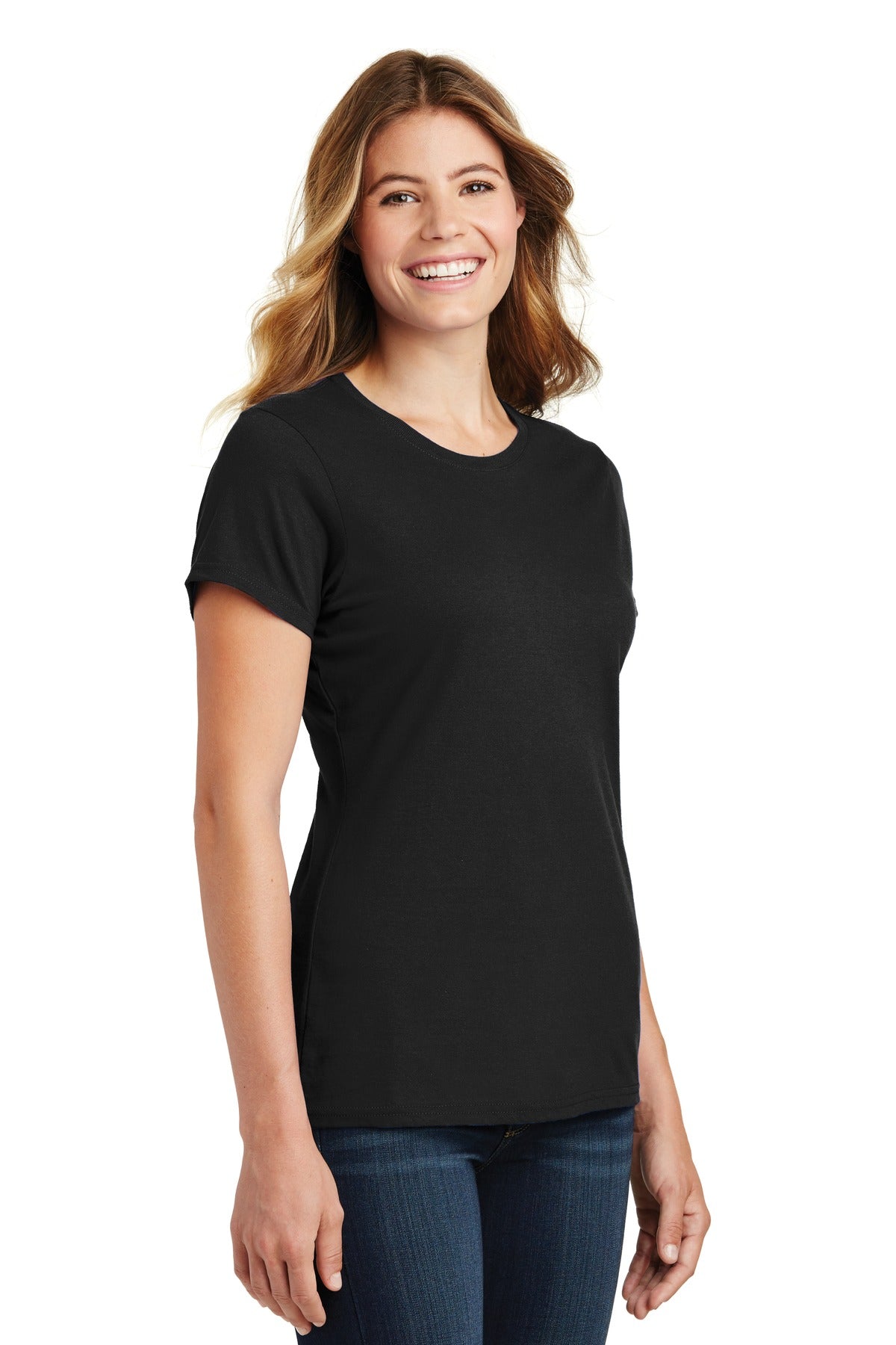 Jet Black Port & Co Women's Fan Favorite Tee. LPC450