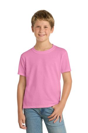 Jet Black Port & Co Youth Core Blend Tee. PC55Y