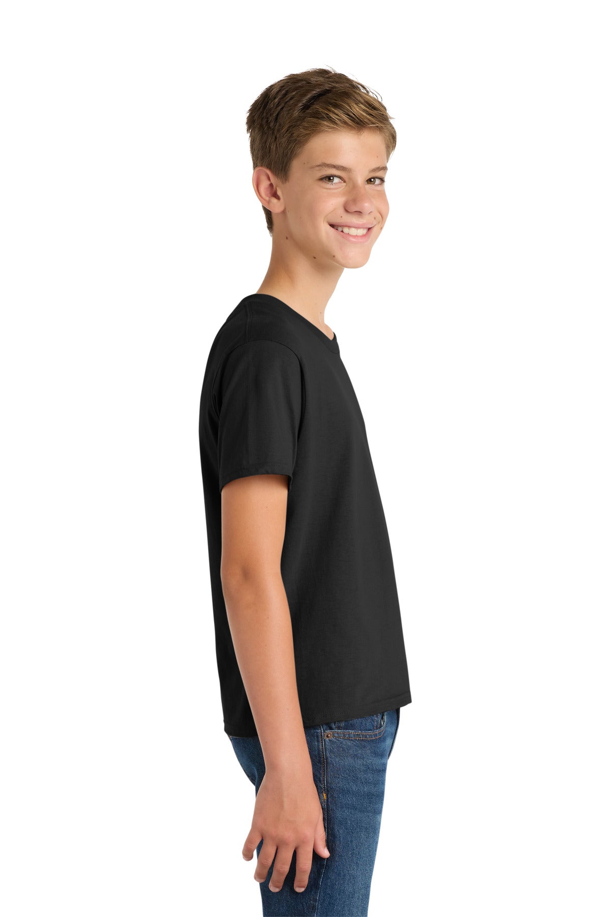 Jet Black Port & Co Youth Fan Favorite Tee. PC450Y