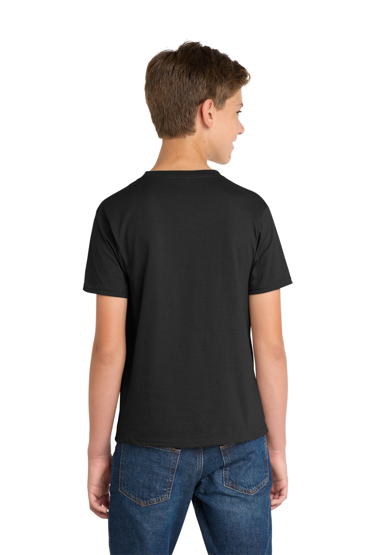 Jet Black Port & Co Youth Fan Favorite Tee. PC450Y