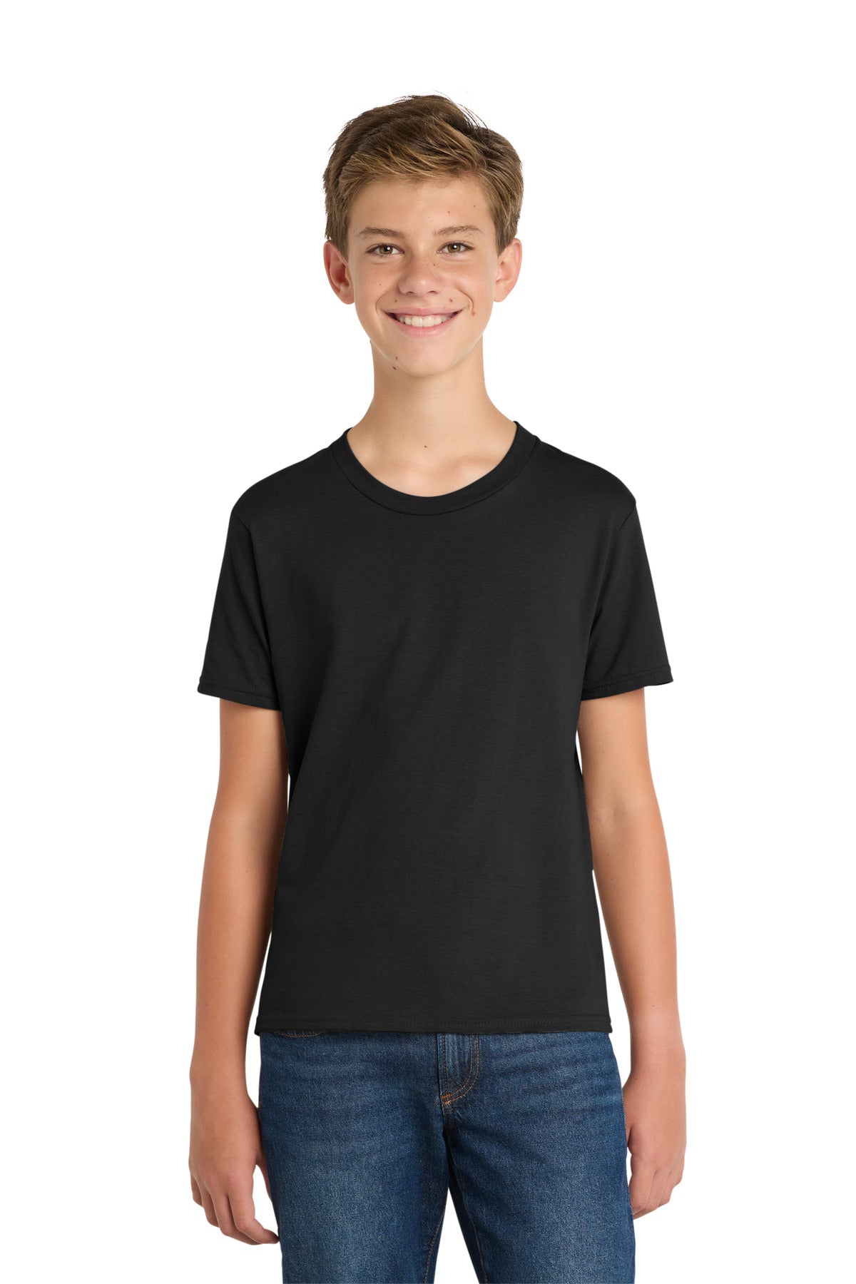 Jet Black Port & Co Youth Fan Favorite Tee. PC450Y