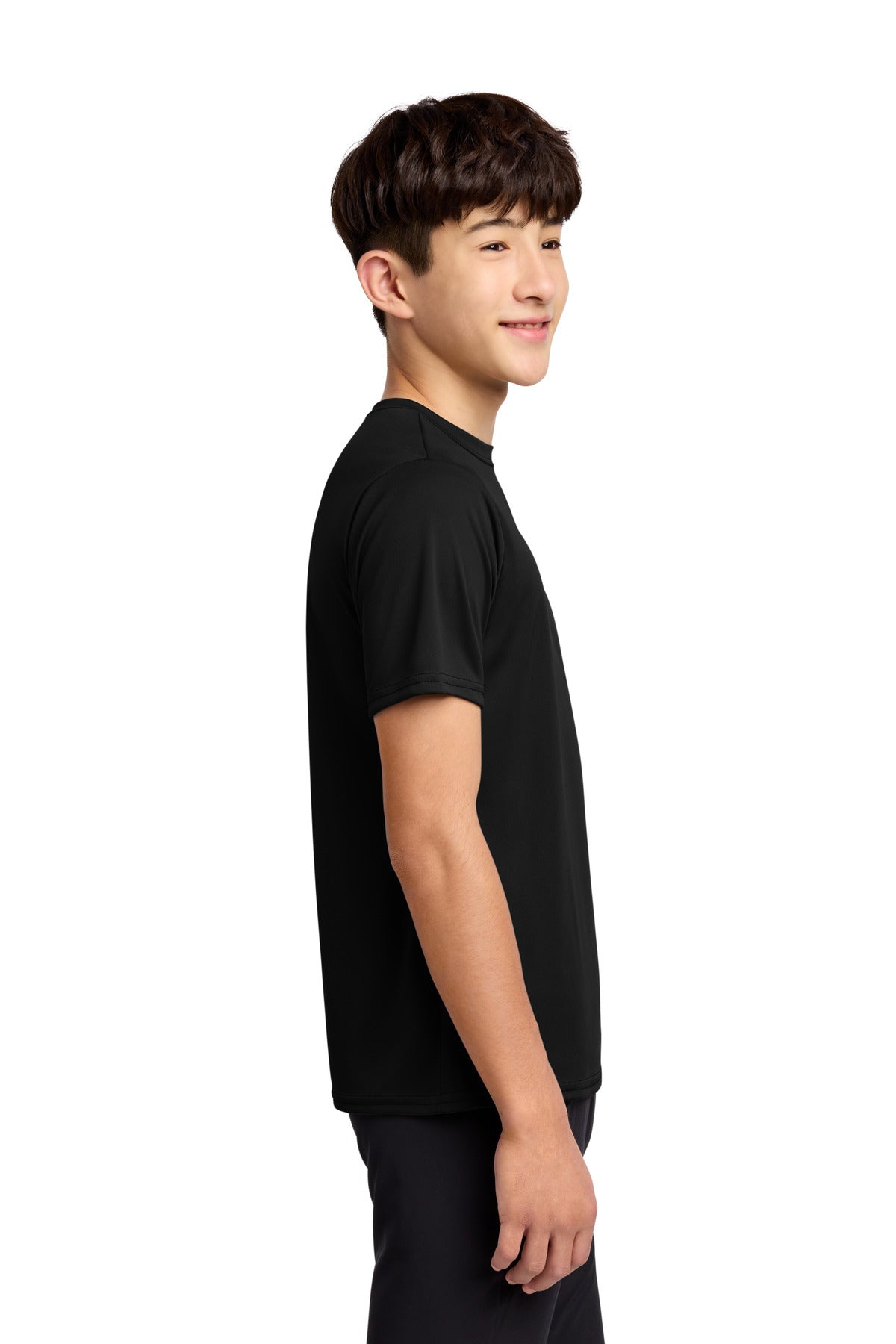 Jet Black Port & Co Youth Performance Tee. PC380Y