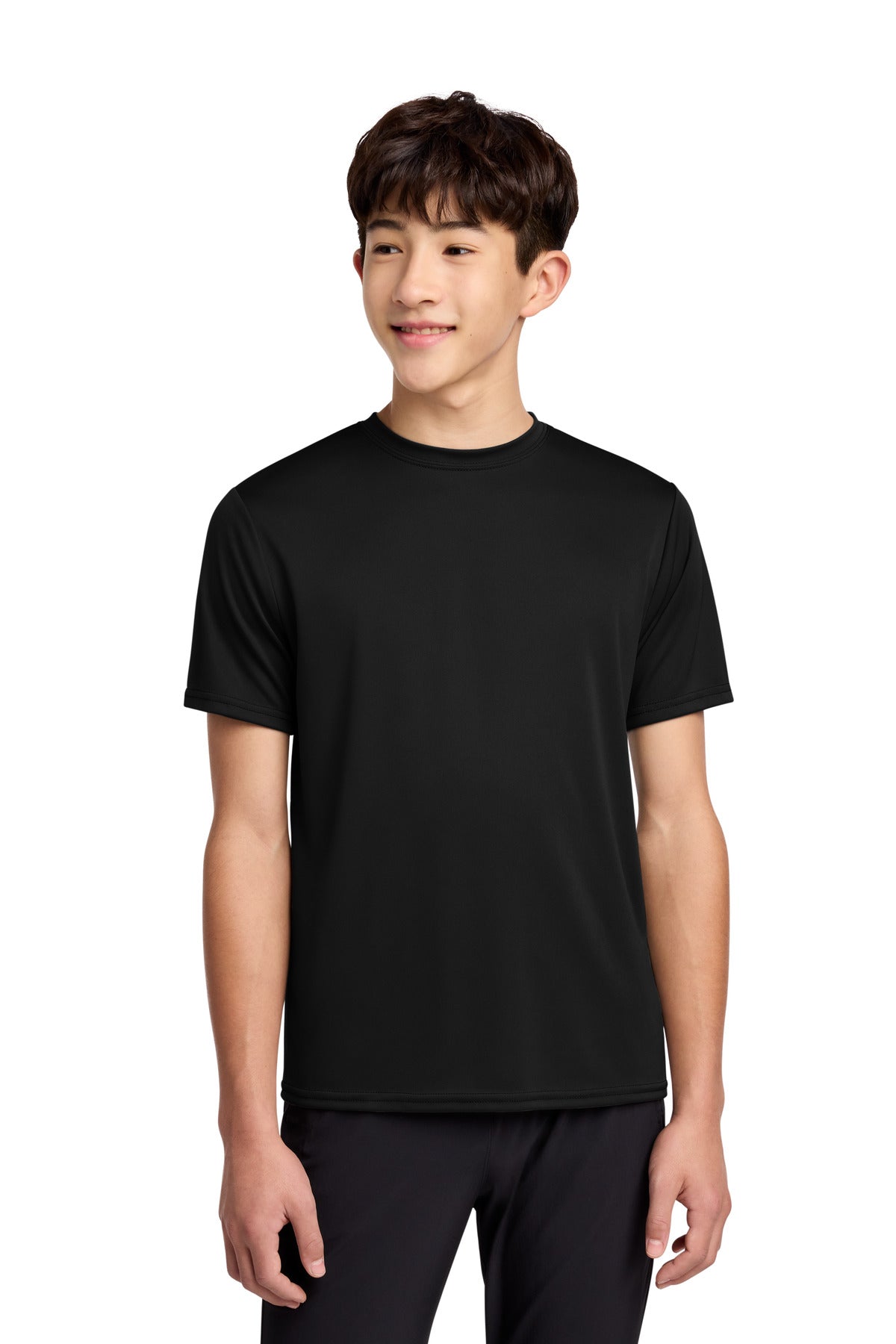 Jet Black Port & Co Youth Performance Tee. PC380Y