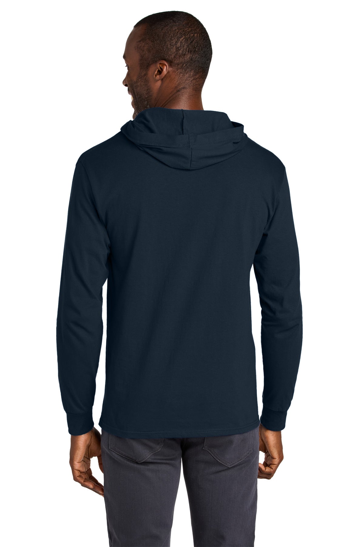 JNavy Jerzees Classics Unisex Cotton Long Sleeve Hooded T-Shirt 363LH