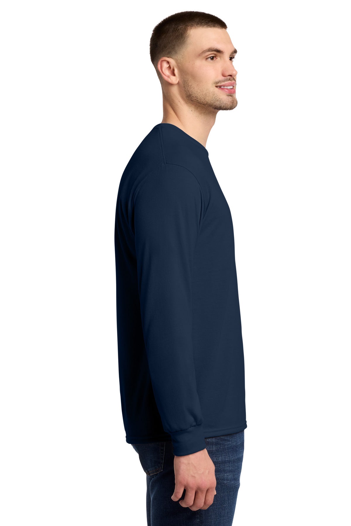 JNavy Jerzees Dri-Power 100% Polyester Long Sleeve T-Shirt 21LS