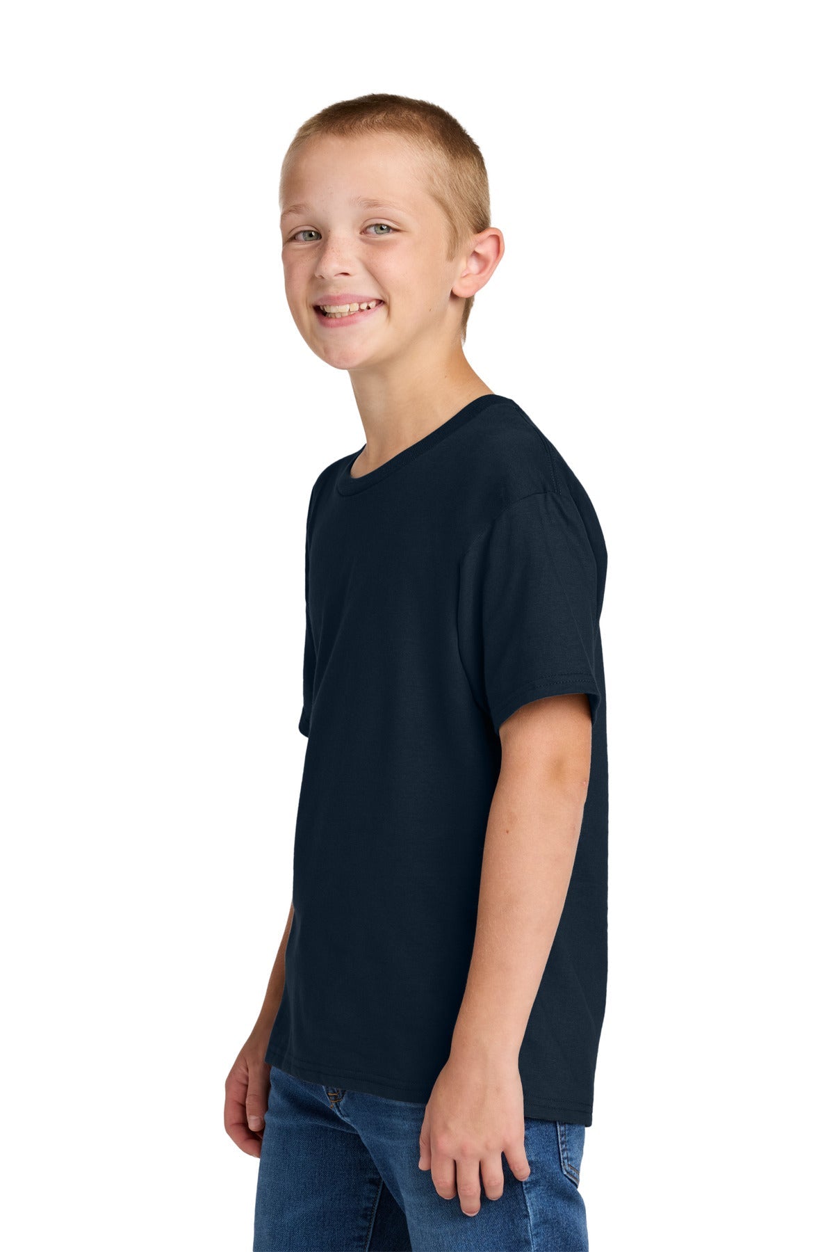 JNavy Jerzees Ultimate Youth Ring Spun T-Shirt IC46B