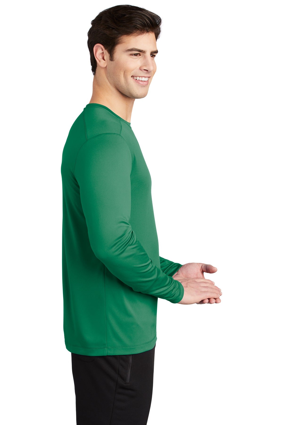 Kelly Green Sport-Tek Posi-UV Pro Long Sleeve Tee. ST420LS