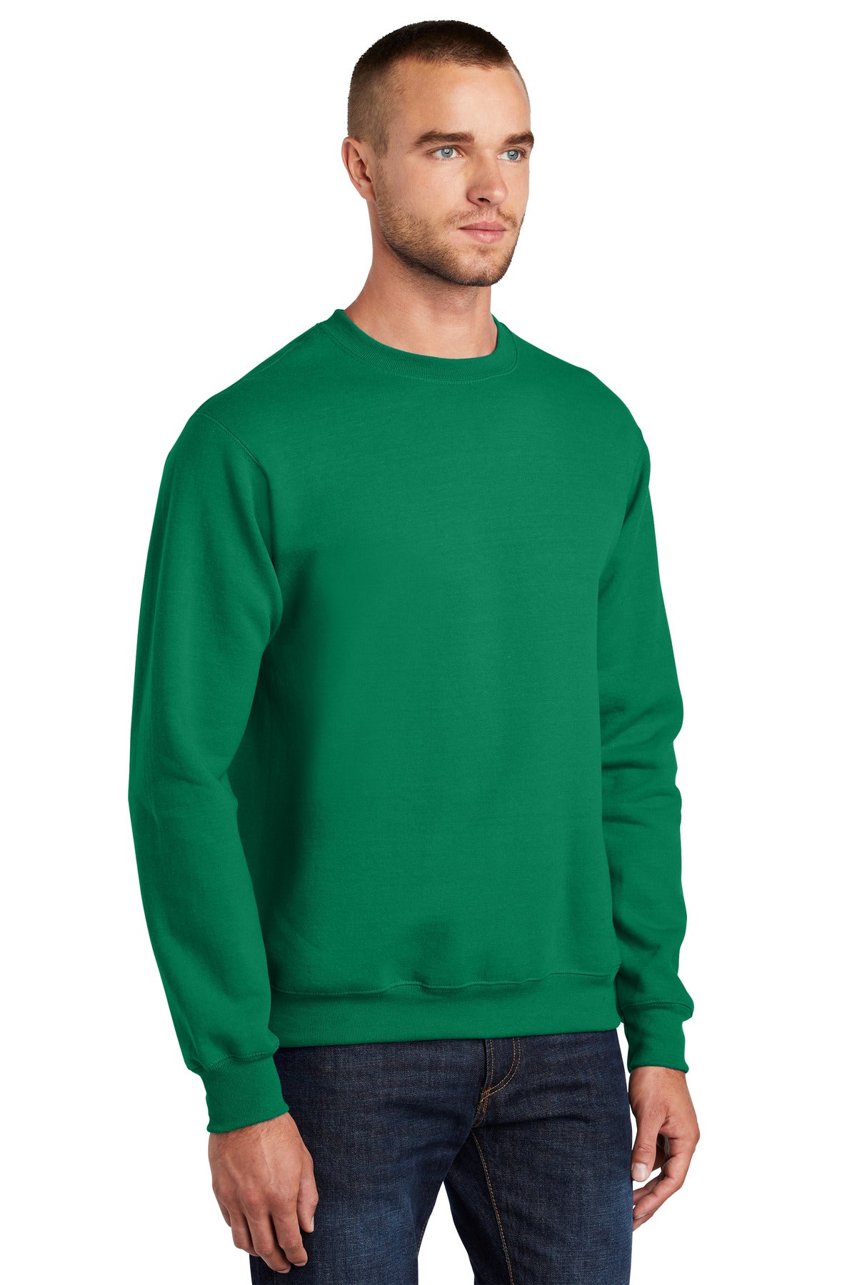 KELLY Port & Co Essential Fleece Crewneck Sweatshirt. PC90