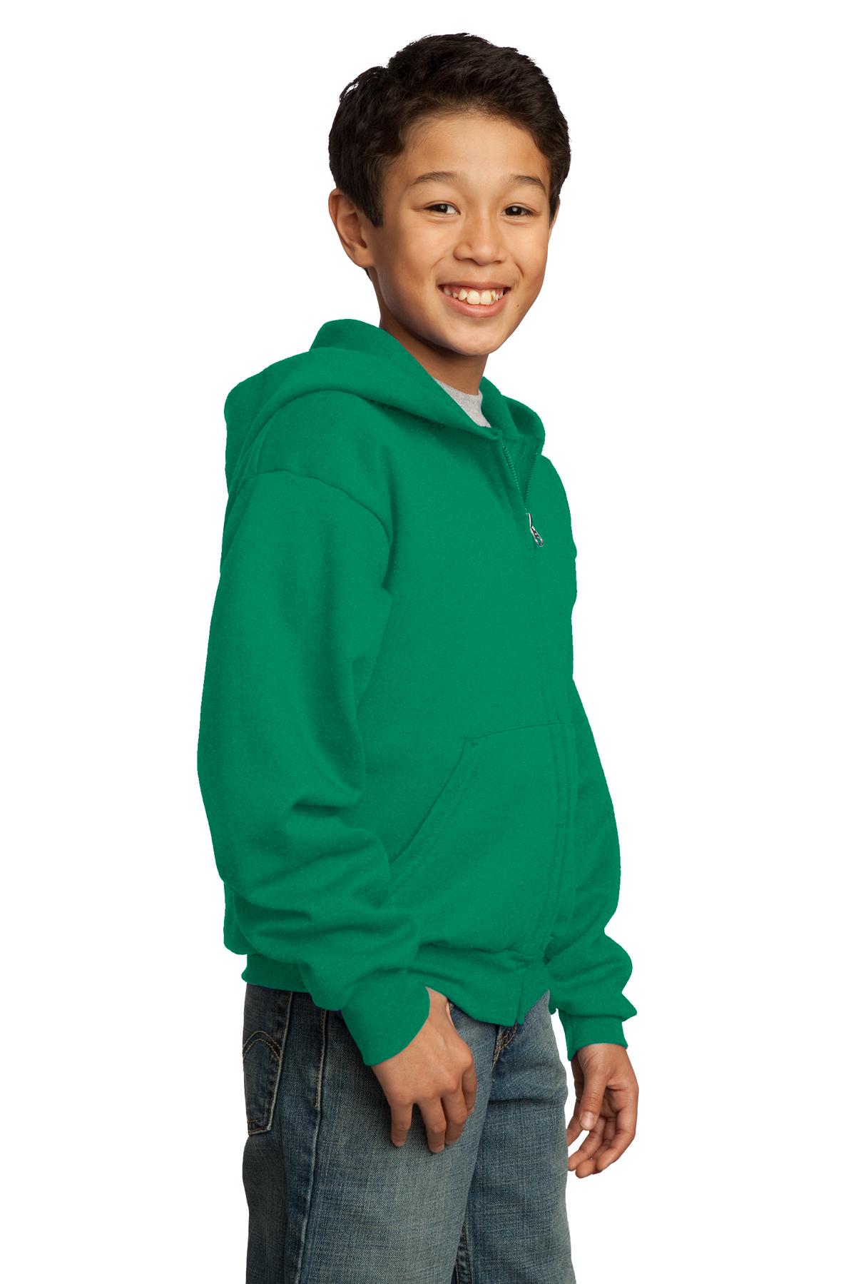 Kelly Port & Co Youth Core Fleece Full-Zip Hooded Sweatshirt. PC90YZH