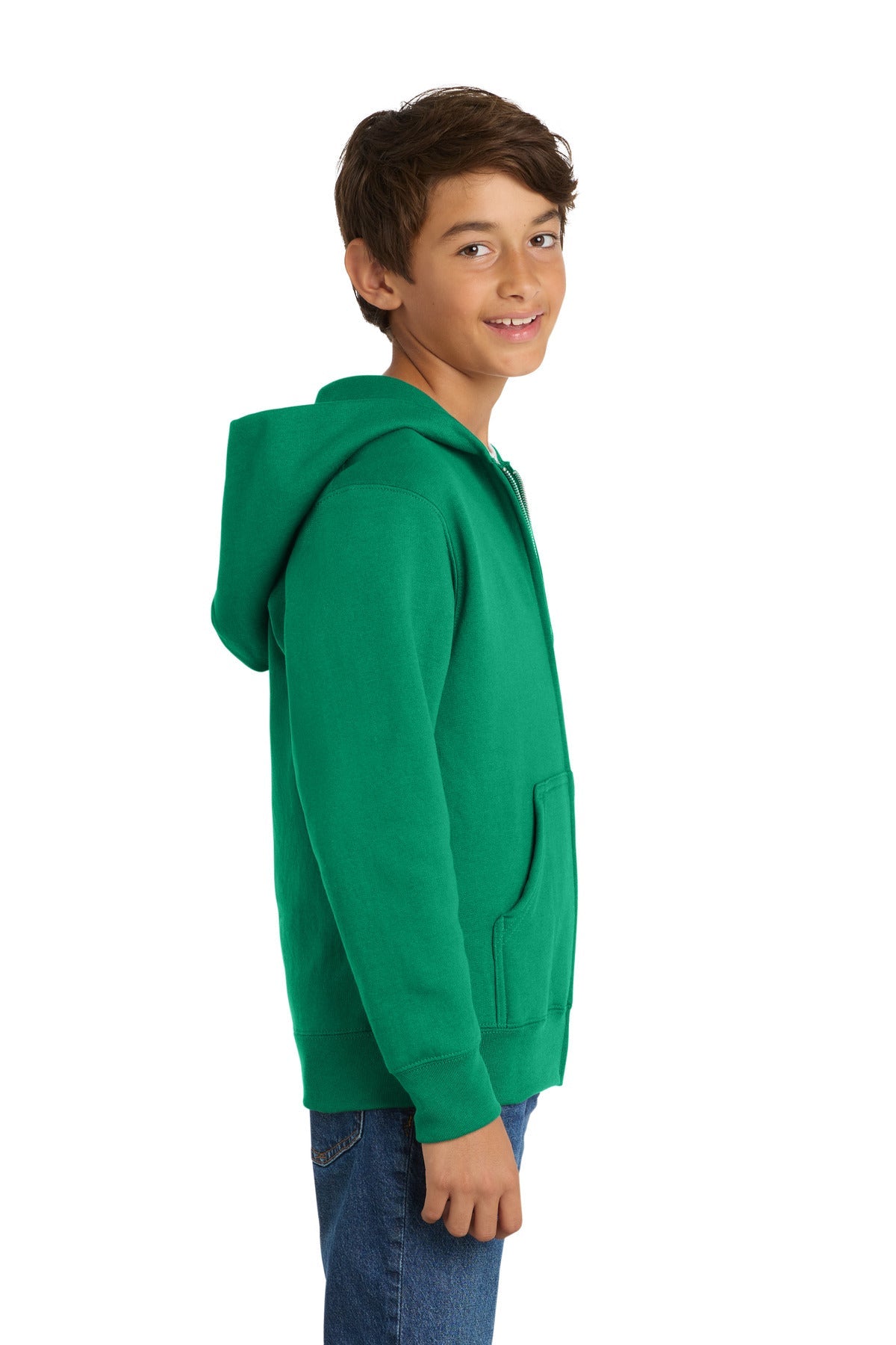 Kelly Port & Co Youth Core Fleece Full-Zip Hooded Sweatshirt. PC90YZH