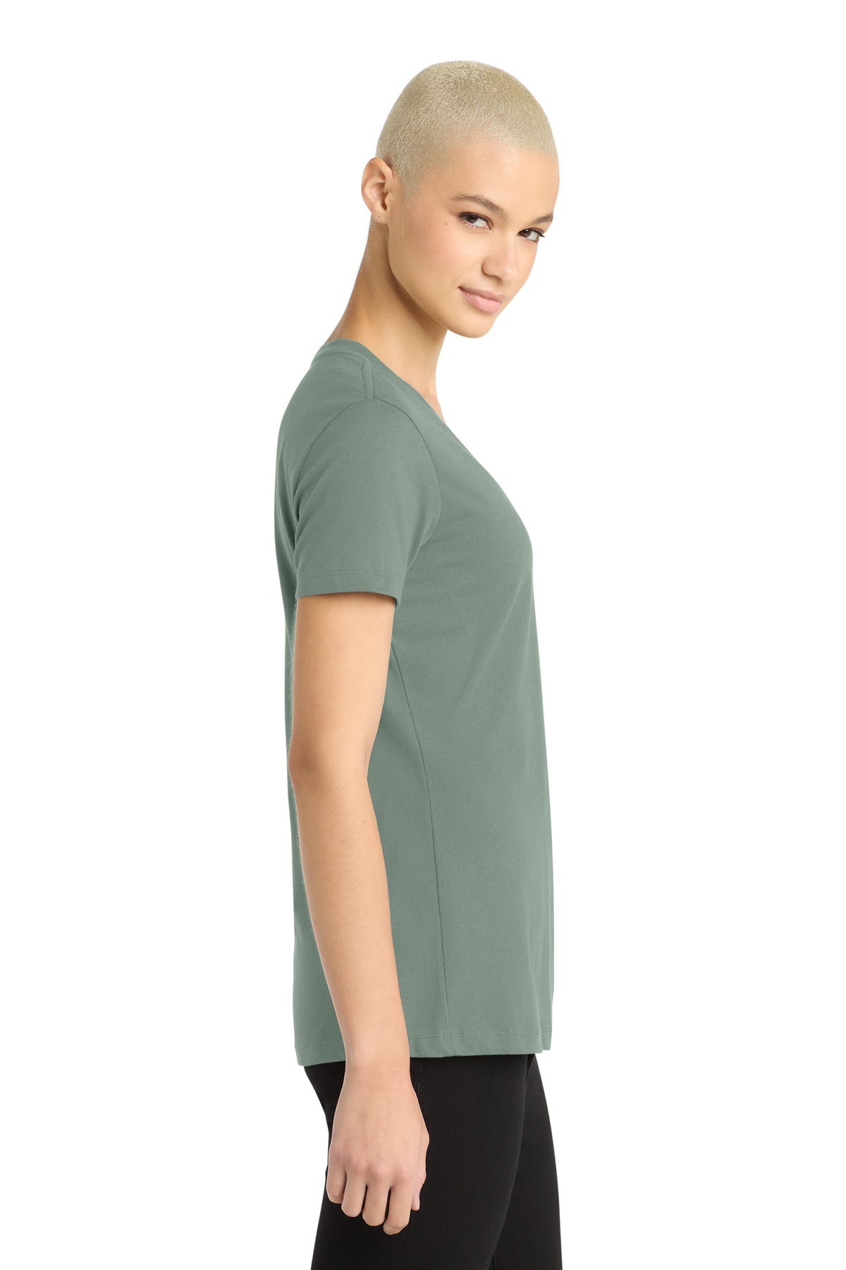 LaurelGrn District - Women's Perfect Weight V-Neck Tee. DM1170L