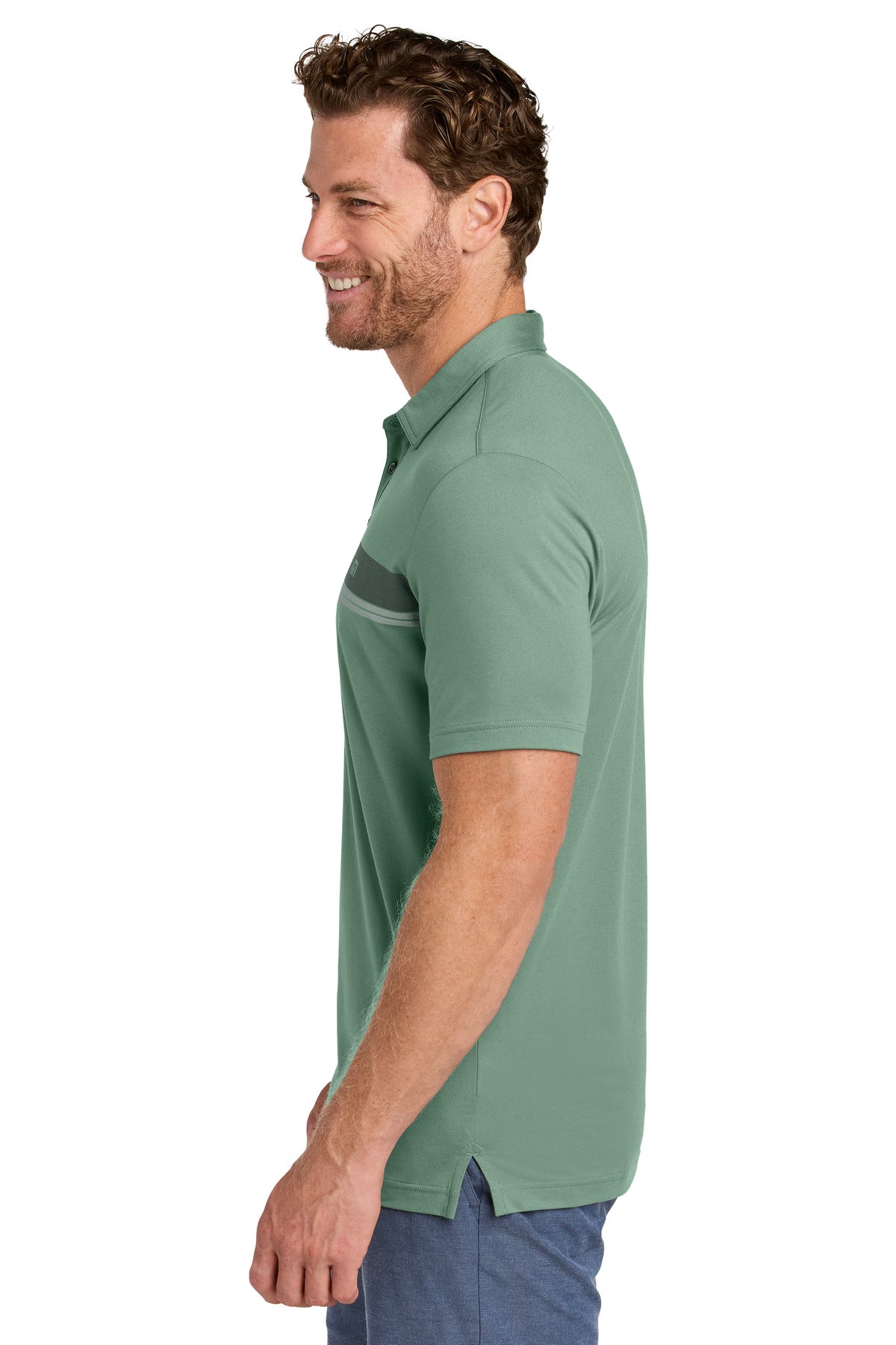 LaurelGrn TravisMathew Glenview Stripe Polo TMA41462