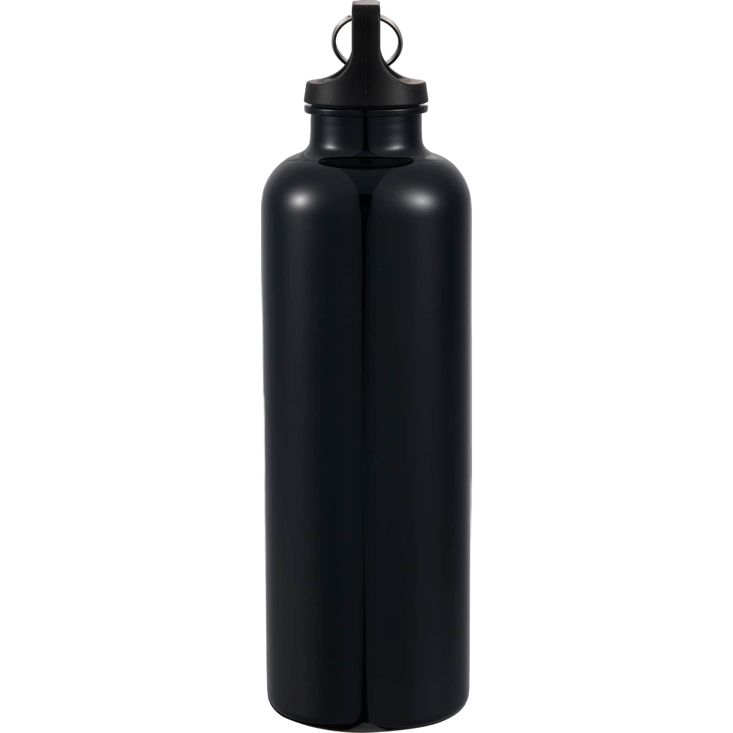 Left View of Black Race 25oz  Recycled Bottle with Carabiner plain