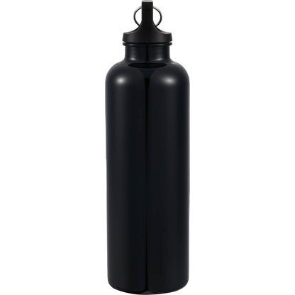 Left View of Black Race 25oz  Recycled Bottle with Carabiner plain