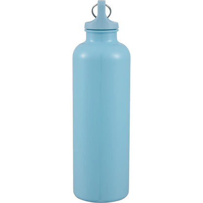 Left View of Blue Race 25oz  Recycled Bottle with Carabiner plain