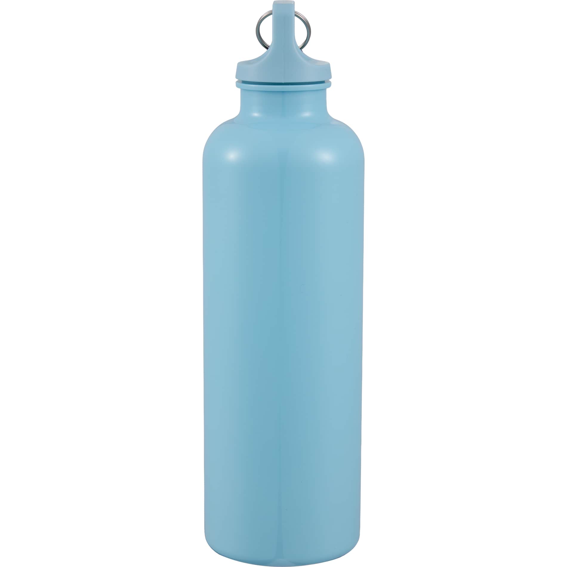 Left View of Blue Race 25oz  Recycled Bottle with Carabiner plain