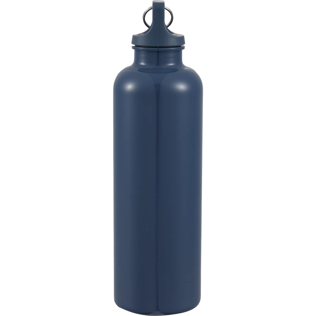 Left View of Blue Race 25oz  Recycled Bottle with Carabiner plain