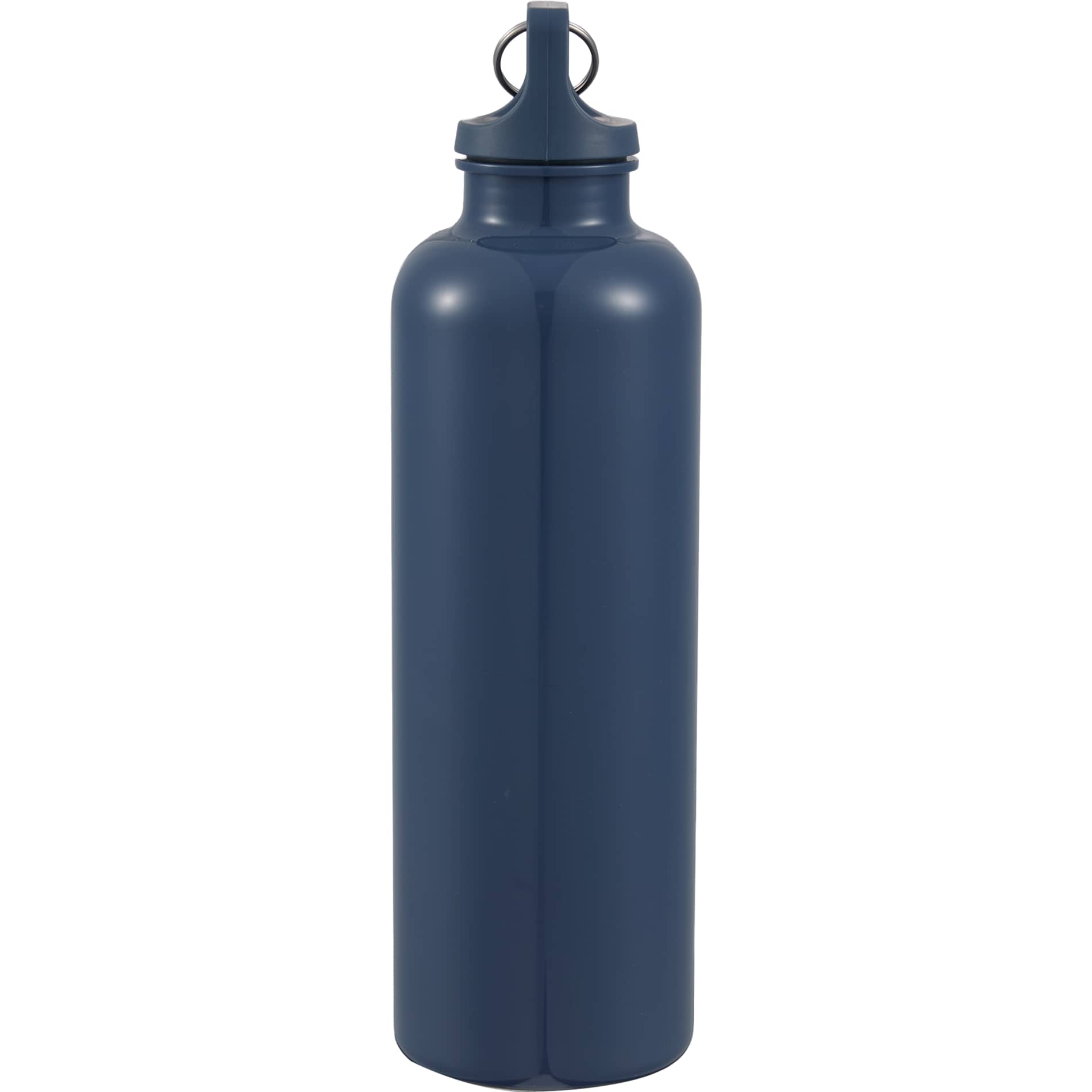 Left View of Blue Race 25oz  Recycled Bottle with Carabiner plain