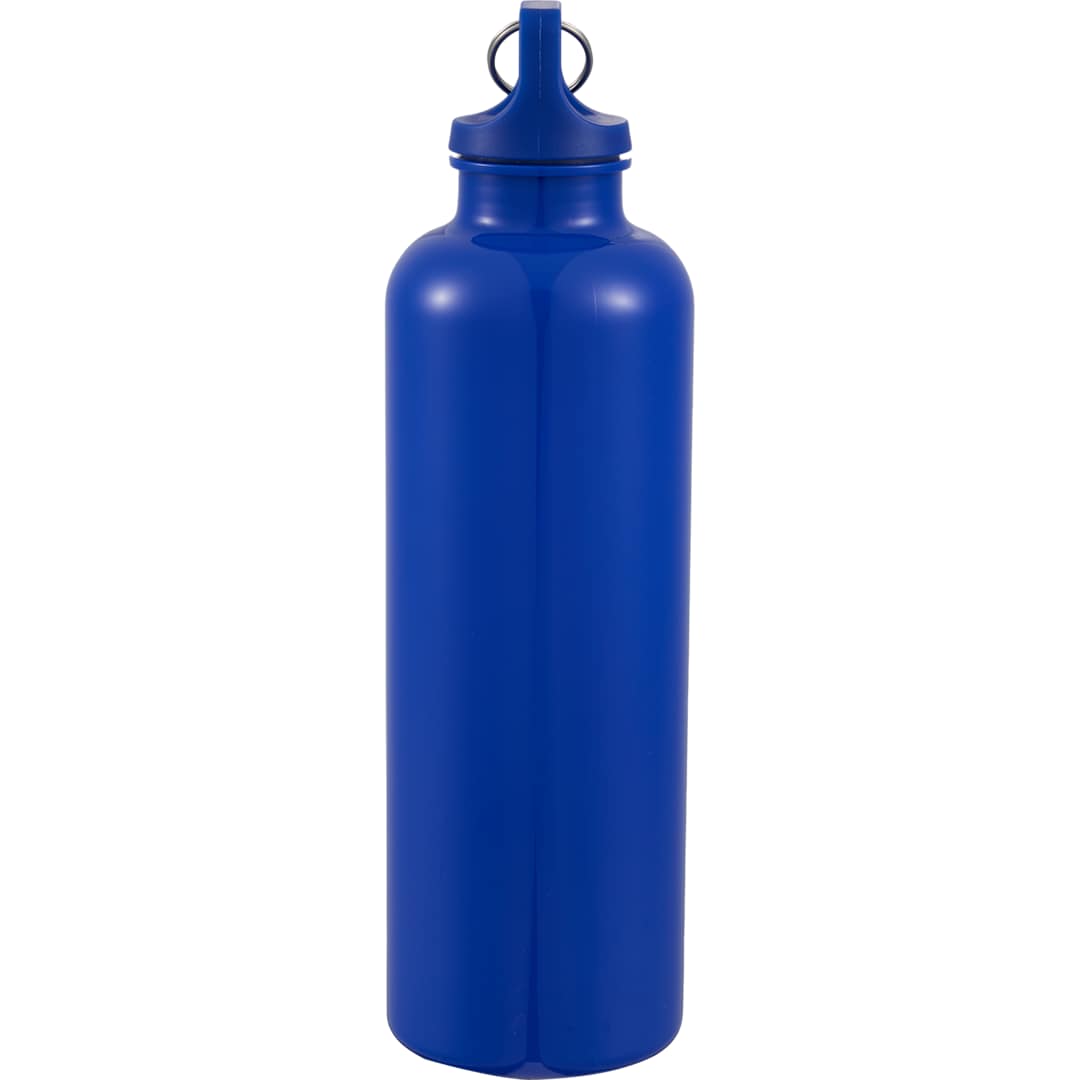 Left View of Blue Race 25oz  Recycled Bottle with Carabiner plain