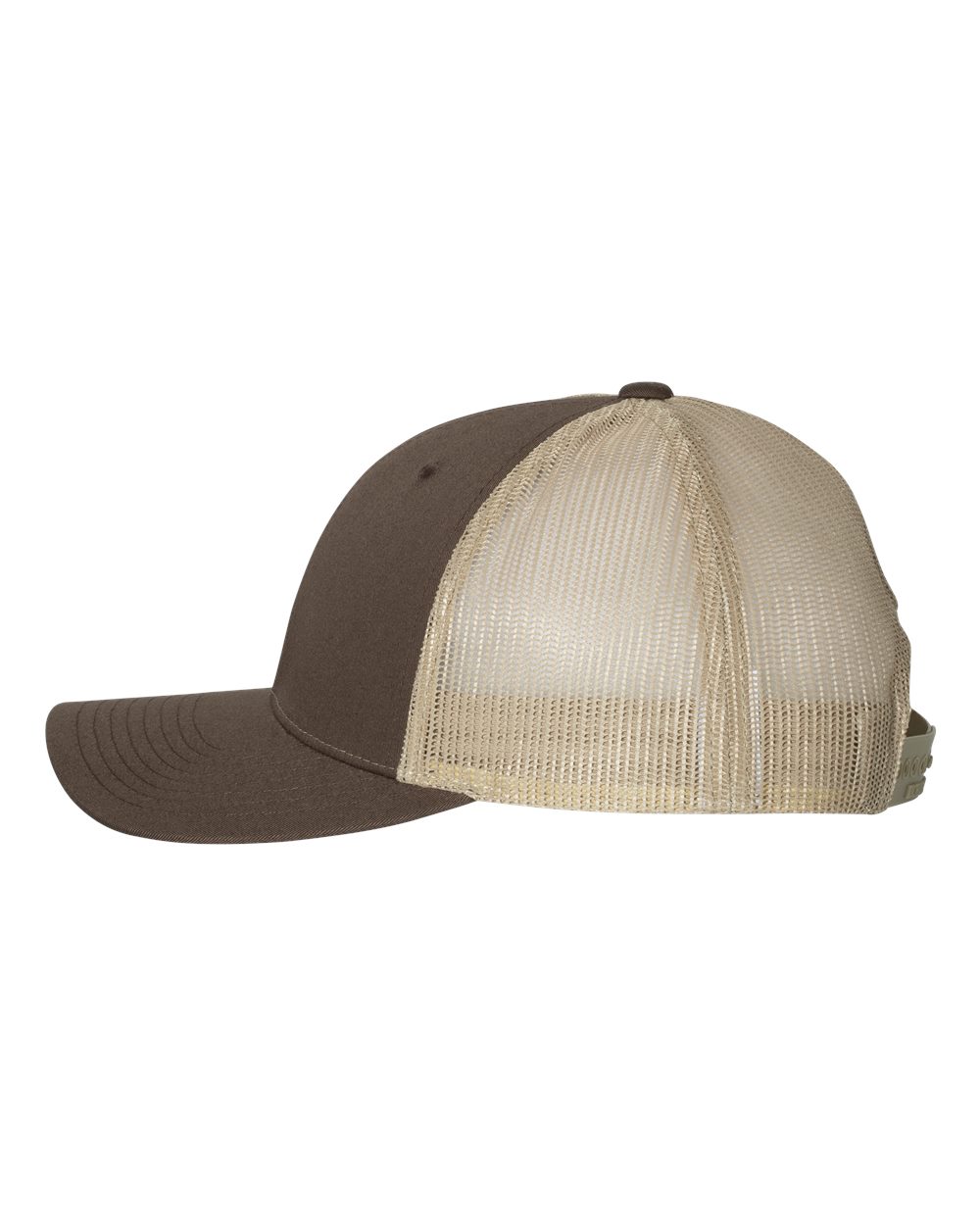 Left View of Brown/ Khaki Low Pro Trucker Cap - 115