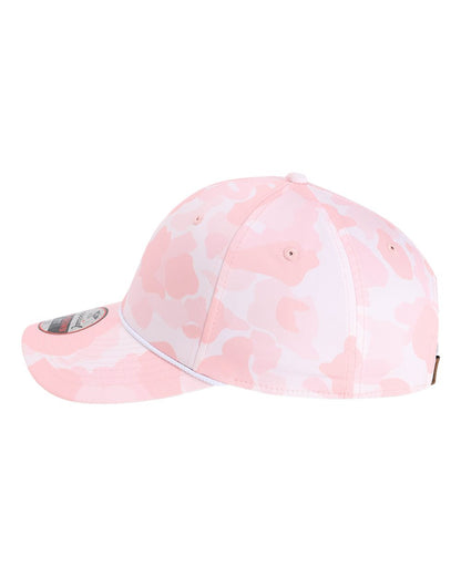 Left View of Frog Skin Camo Light Pink The Outtasite Cap - 5058