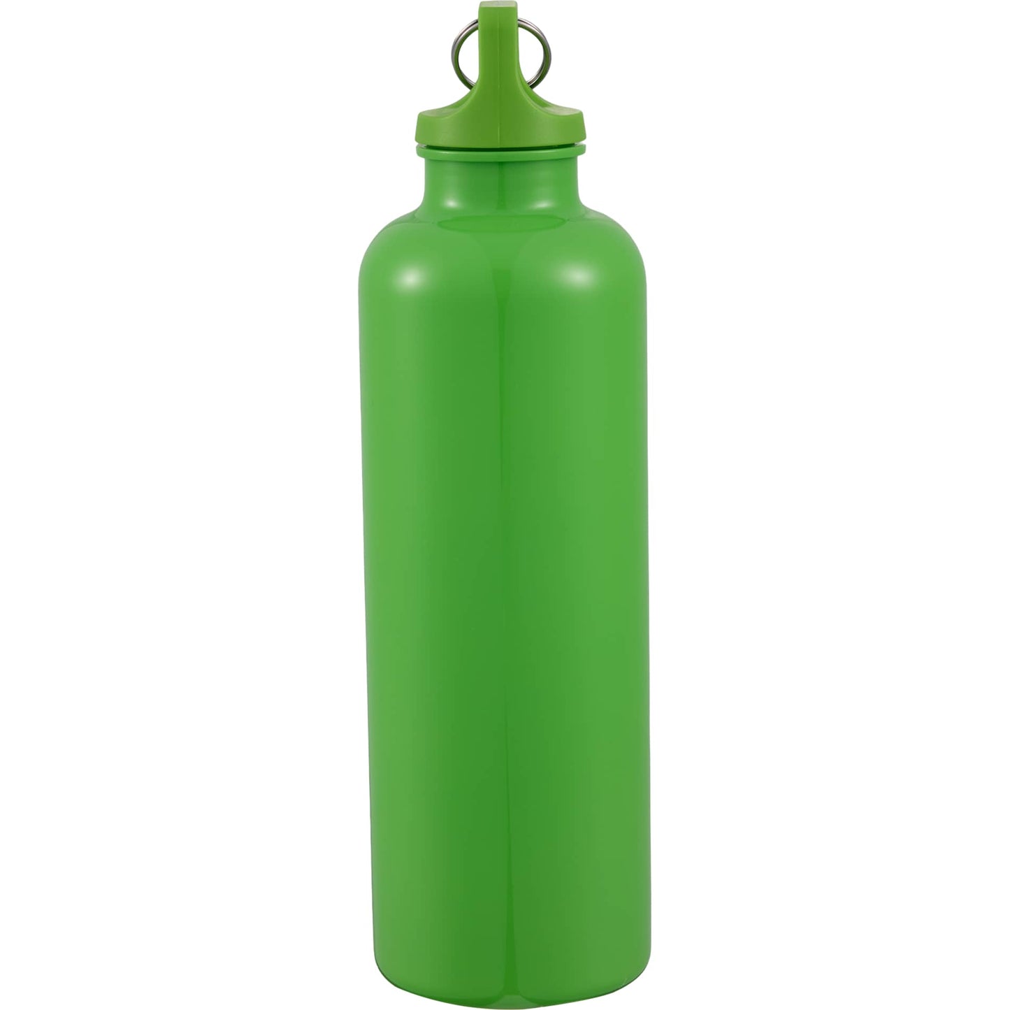 Left View of Green Race 25oz  Recycled Bottle with Carabiner plain