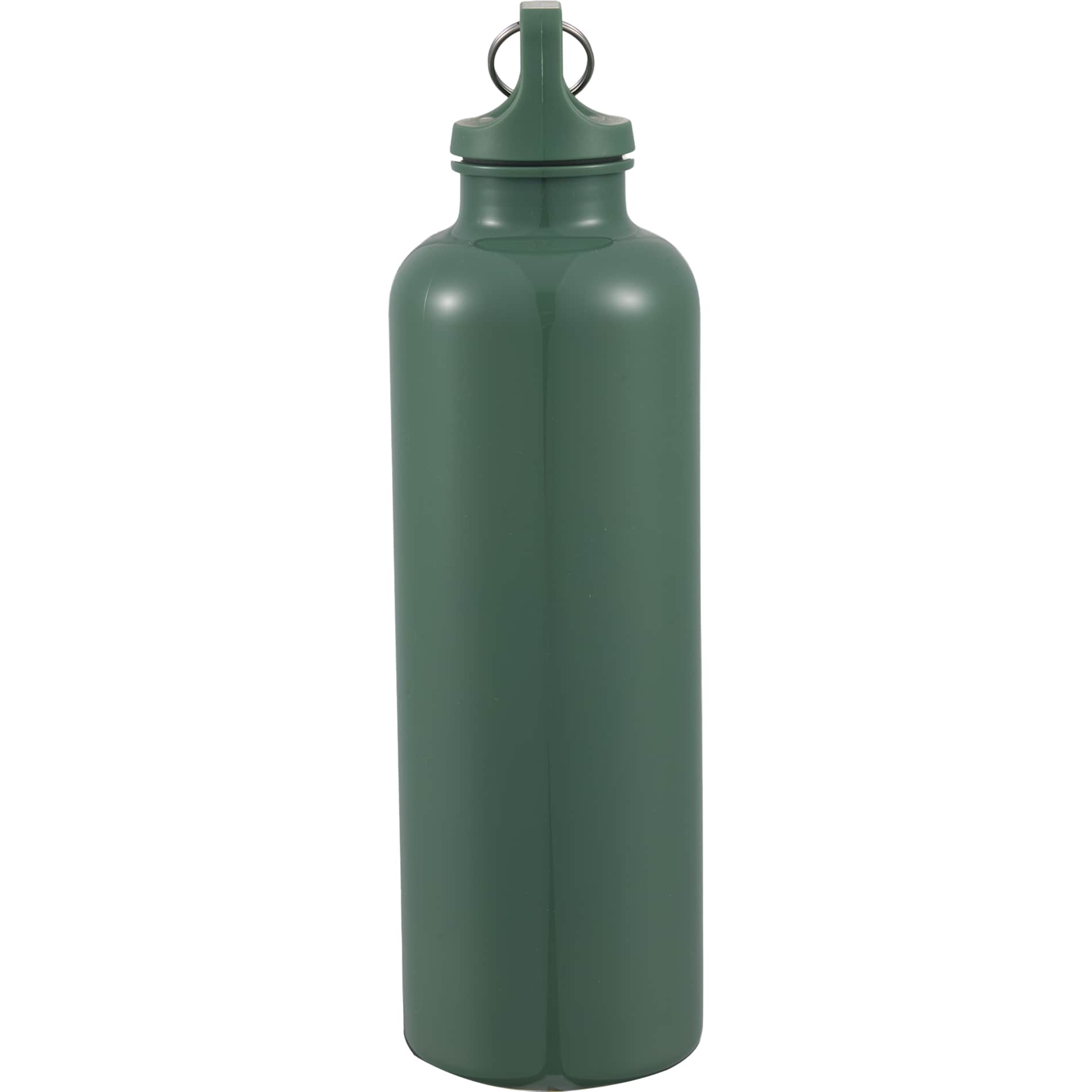 Left View of Green Race 25oz  Recycled Bottle with Carabiner plain