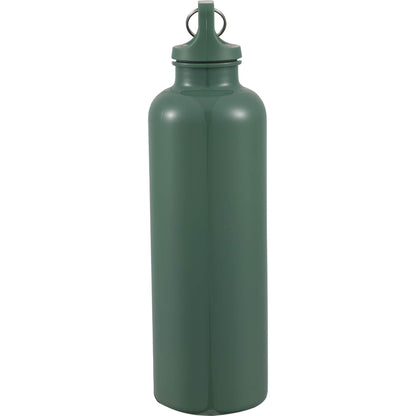 Left View of Green Race 25oz  Recycled Bottle with Carabiner plain