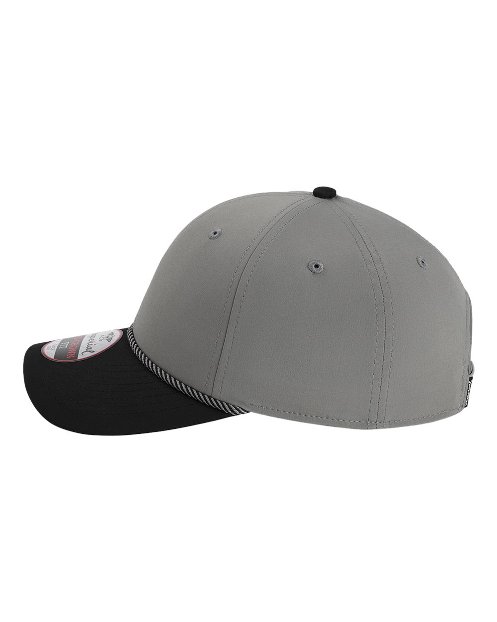Left View of Grey/ Black/ Black/ Grey The Wingman Cap - 7054