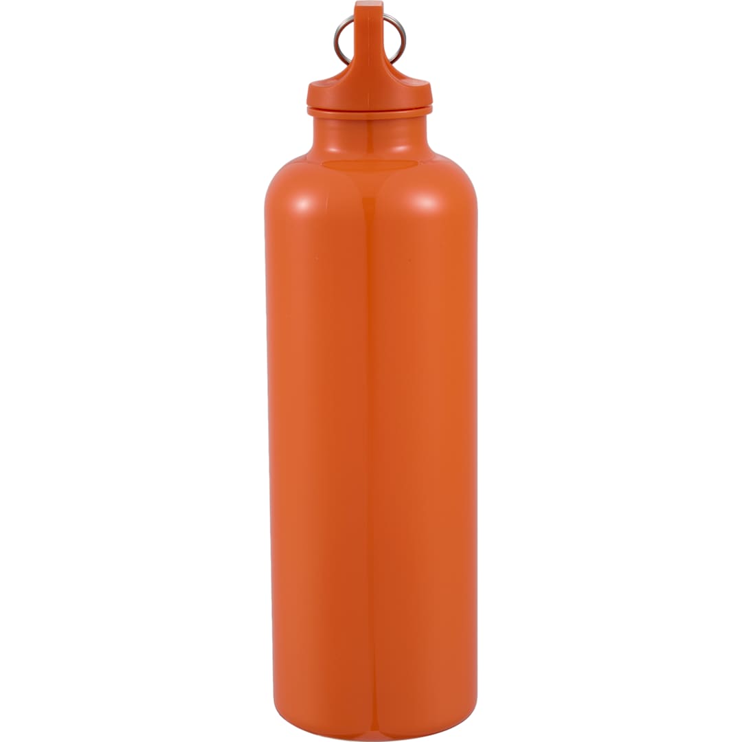 Left View of Orange Race 25oz  Recycled Bottle with Carabiner plain