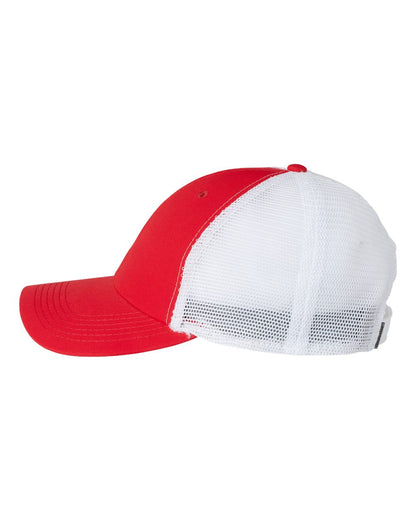 Left View of Red/ White The Original Sport Mesh Cap - X210SM