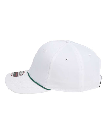 Left View of White/ Dark Green The Wingman Cap - 7054