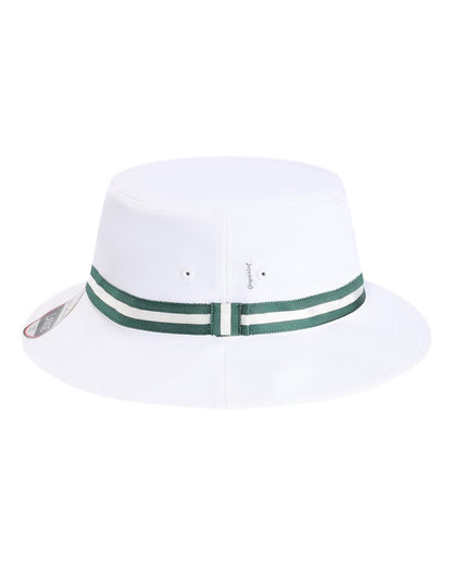 Left View of White/ Green The Oxford Performance Bucket - 1371P