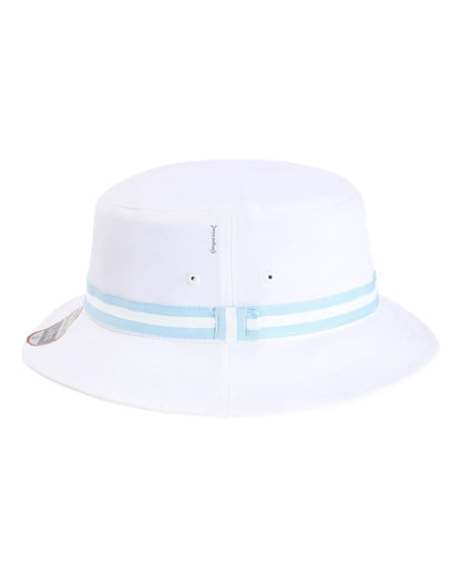 Left View of White/ Light Blue The Oxford Performance Bucket - 1371P