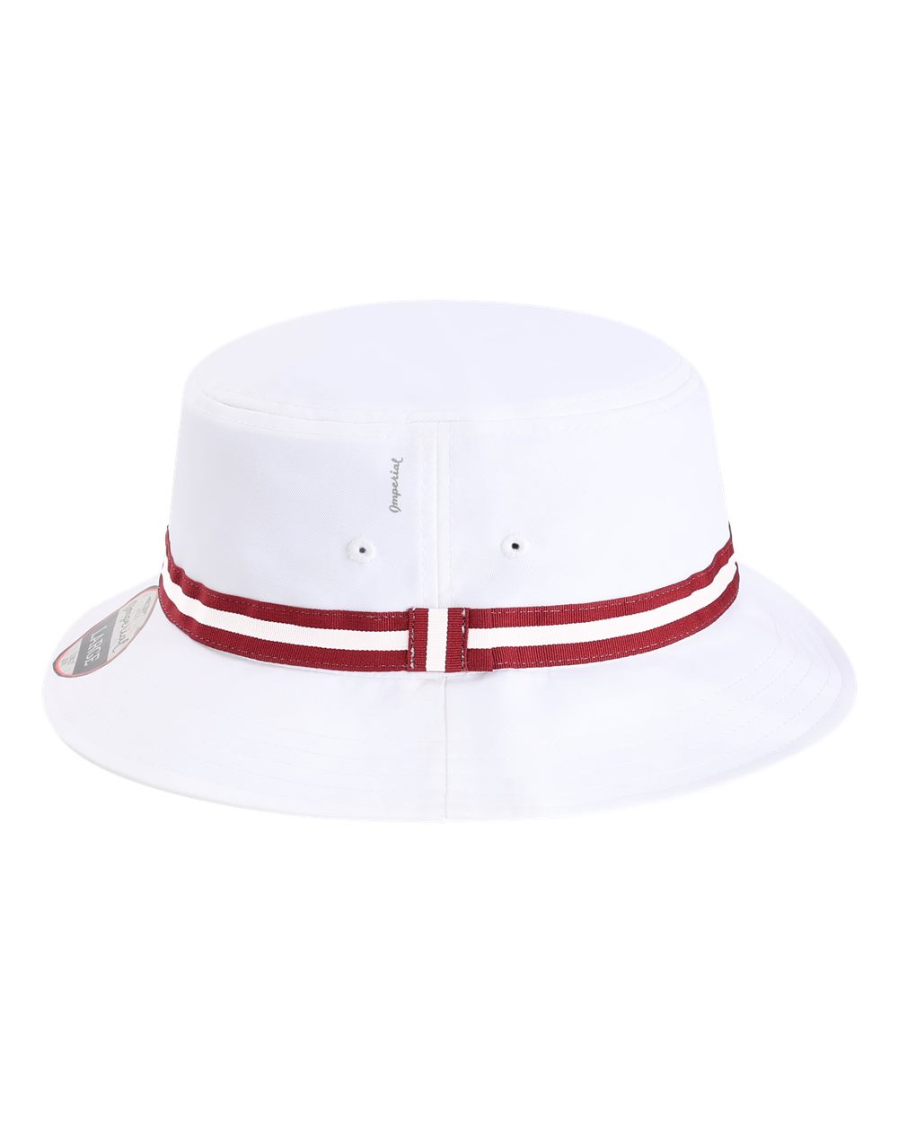 Left View of White/ Maroon The Oxford Performance Bucket - 1371P