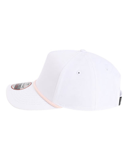 Left View of White/ Peach The Corral Women's Cap - L5059