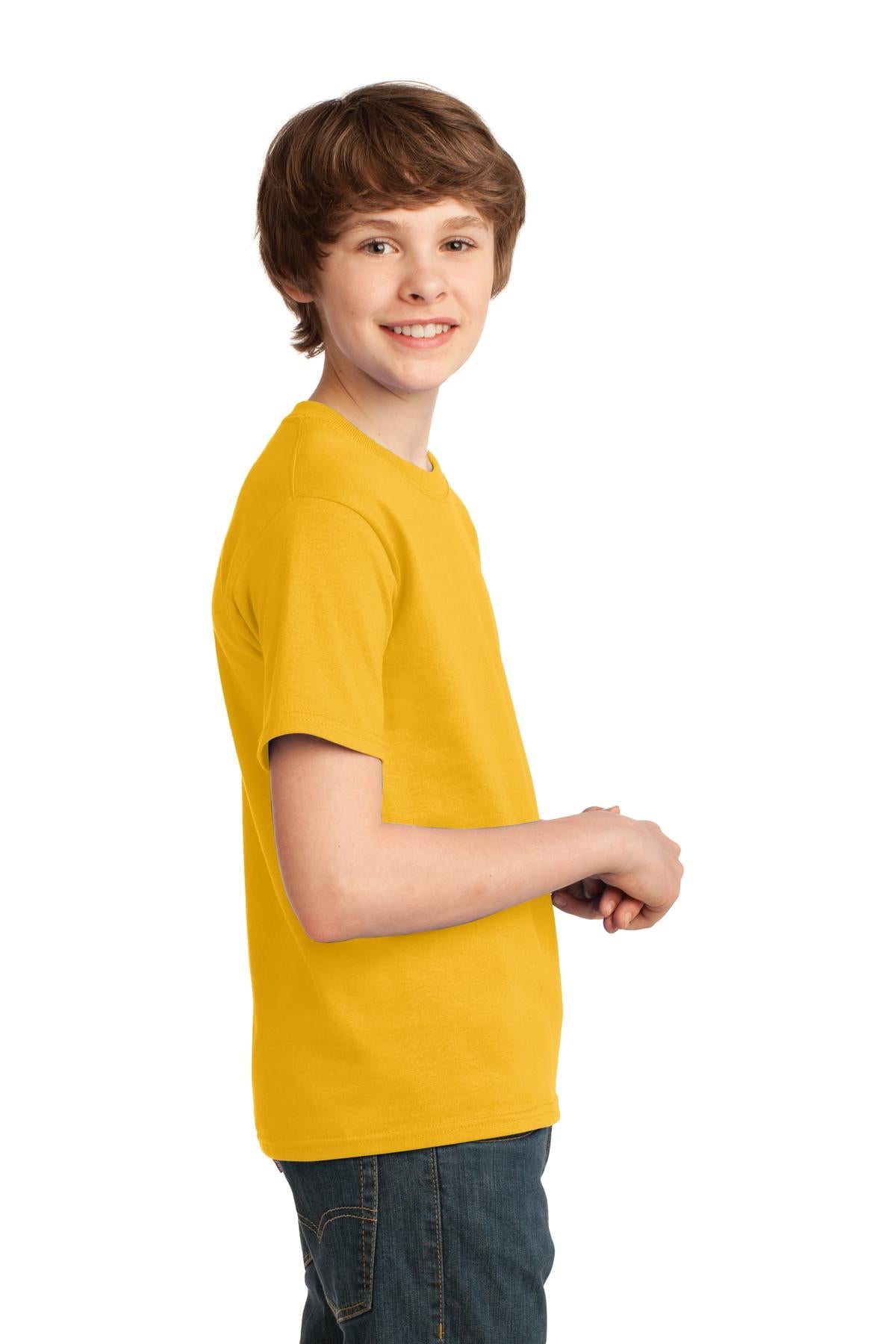 Lemon Yellow Port & Co Youth Essential Tee. PC61Y
