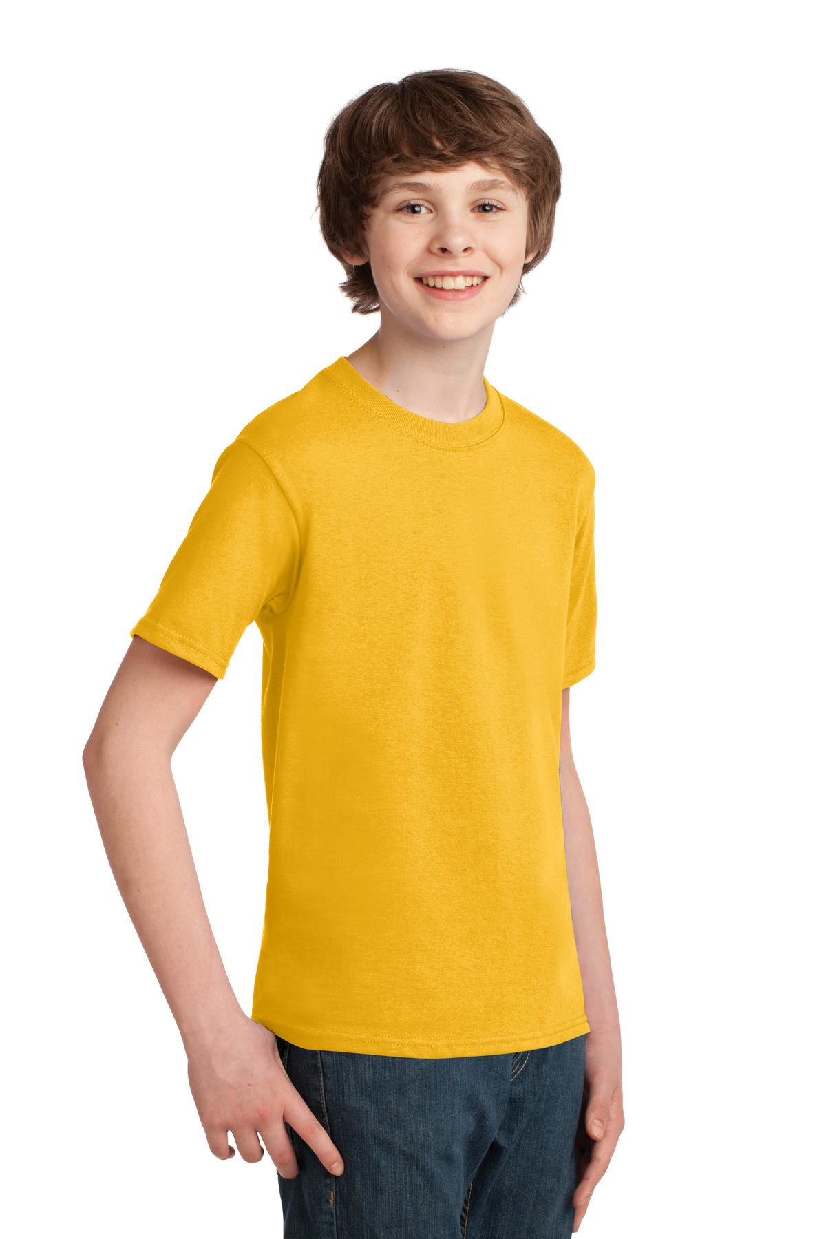 Lemon Yellow Port & Co Youth Essential Tee. PC61Y